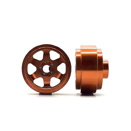 Staffs 198 - Orange Alloy Wheels - 6-Spoke - 15.8 x 8.5mm - pair